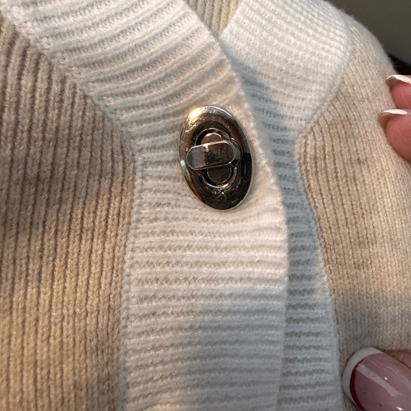 New York & Company Beige & White Collared Sleeveless Cropped Knit Top size xl - Picture 10 of 12